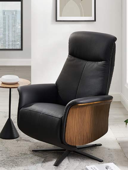 fauteuil relax cuir miel.